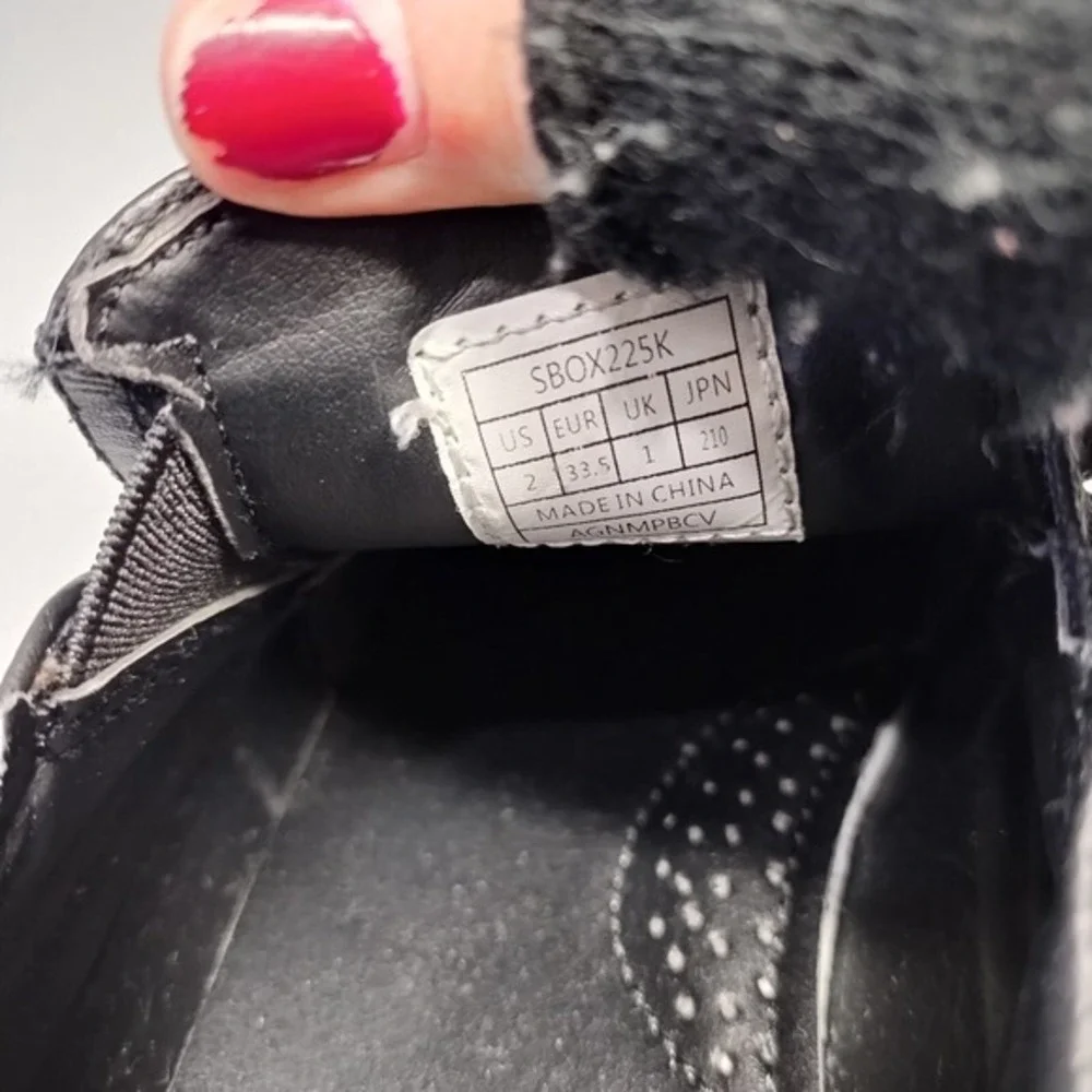 Bruno Marc Wedding Dress Shoes Youth Boys Sz 2 Black Square Toe Slip On SBOX225K